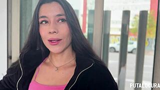 Skinny Latina with black hair and big ass