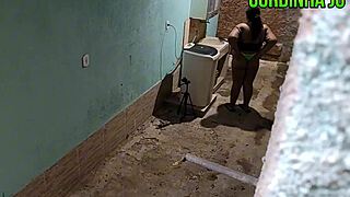 that naughty latina milf swallowing cum from her neighbor's huge cock