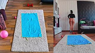 Dual cam yoga with a naughty and naked twist will excite you