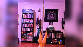 The sexiest striptease in black lingerie with a rock and roll vibe