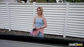 Bangbros Candy Lane Smiles Through Messy Facial on Bang Bus