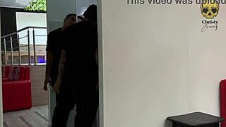 Mature Redhead Fucks Guy In Bathroom