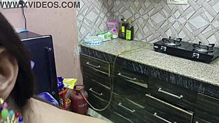 Full length Indian kitchen fucked by Bhabhi