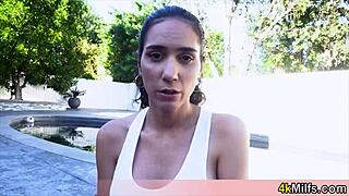 Sporty golddigger stepmom enjoys her first taboo fuck with oral and anal