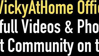 i love how vicky vette stretches her ass with a huge glass dildo on the bed. solo play at its finest!