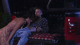 Cute baby Randi Wright fucked on the back of a truck