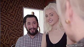 Blonde babe shares a cock of a young guy with his step mom