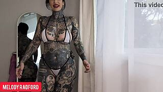 She tried on micro bikinis and became too hot to handle