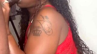 Keisha Minaj sucks stepbrother's big black cock