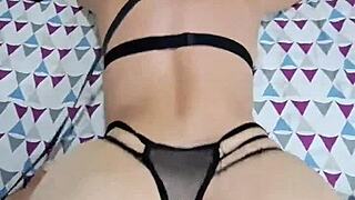 A hot busty blonde in bondage gets fucked