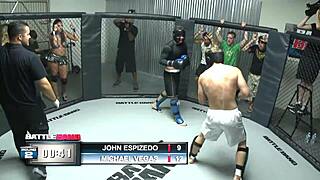 Blonde milf takes big cock in fishnet ring