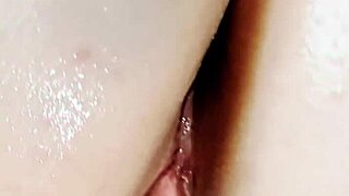 Mature Wife Finger Paints Her Shaved Pussy in Homemade Close-Up