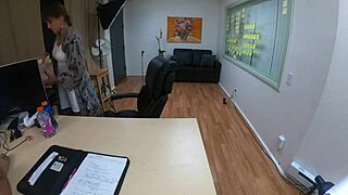 nataly dewalt in casting, sucking and gagging on that big cock