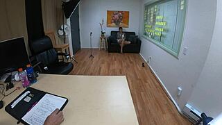 nataly dewalt in casting, sucking and gagging on that big cock