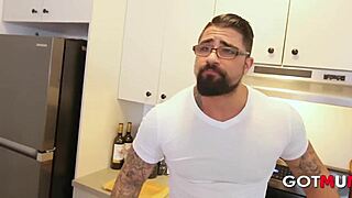 i got mum, a busty milf, fucked on the counter by her neighbor in lingerie, spanking her big ass tight