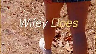 Milf Shows Her Shaved Pussy in Public, Hairless Ass and Outdoor Skirt Tease.