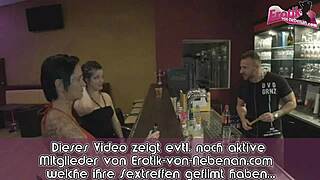 German Mom and Daughter Team Up for Threesome in Disco.