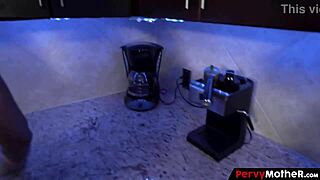 pervymother stepson catches stepmom in short lingerie kitchen