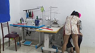 Wow, check this intense seduction in the sewing workshop! So hot! 🔥