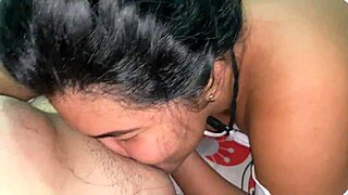 I lick my colombian stepmom's pussy until she squirts