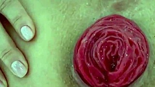 juicy anal prolapse gets extreme close-up play. destroyed milf asshole gapes wide open.