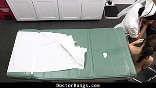 teen pleads with doctor and milf nurse for test result change