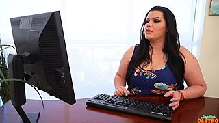 angelina castro dominates maggie green with huge strap-on