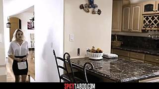 Cheating husband fucks the babysitter nanny while his wife watches and joins in threesome blowjob