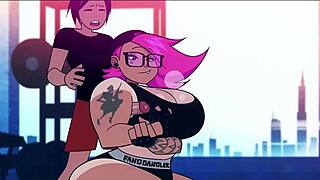 PRINCESS ETHEL GETS BIG TITS SUCKED IN GYM