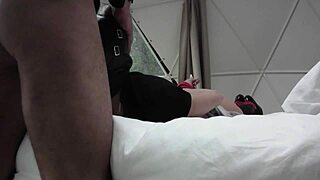 Bound In Heels And Pantyhose For Fucking Sucking Bondage With Dildo And Cumshot