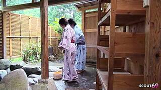 Japanese Geisha Performs Blowjob at Spa