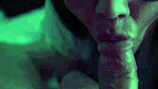 Prurient Woman Sucks Paramour's Monster Cock With Passionate Choking