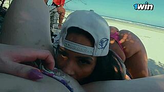 Damn, friends banging hard on a crowded beach in public! 🔥