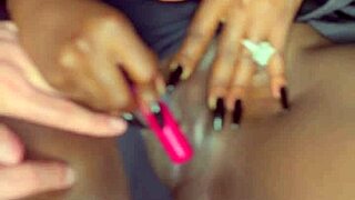 Black Model Teases White Guy with Vibrator in Solo Play