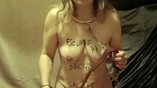 Slave Flashes Ass With Buttplug Bondage