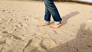 beach walk leads to cock insertion