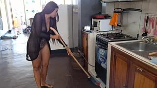 Leaked! Famous Mexican Influencer Goes Wild with Broomstick in Kitchen!