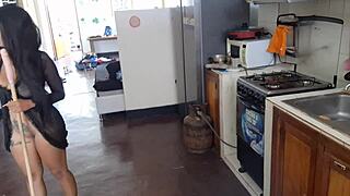 Leaked! Famous Mexican Influencer Goes Wild with Broomstick in Kitchen!