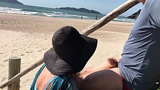 Milf teased a stranger and got taken from behind.