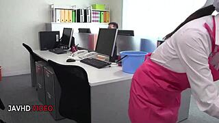 asian office lady chihiro akino gives intense blowjob