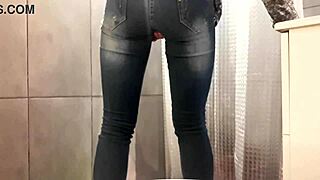 OMG, Desperate Pee in Jeans and Pink High Heels!