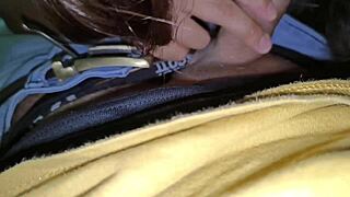 Hot Muslim girlfriend peaks with boyfriend nearby in steamy Hindi audio session