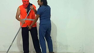 nurse in hospital gives massage to patient, latina milf keeps it professional