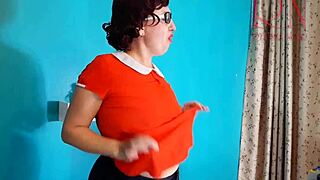 naughty secretary milf flashes pussy on office security cam under desk