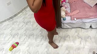 voluptuous stepmom caught changing in secret beach moment