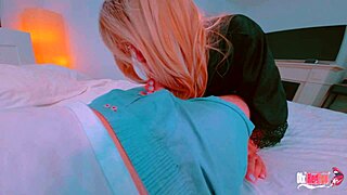 Fuck the stepmom's ass! Cowgirl anal ride on a big cock.