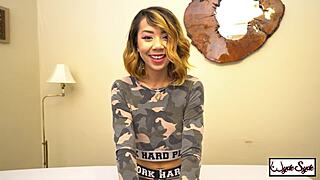 King Noire Explodes on Kimberly Chi’s Hairy Trimmed Asian Pussy After Intense Action