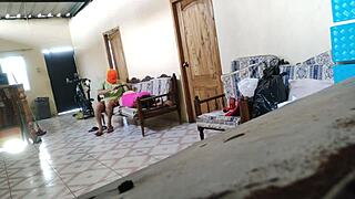 Stepmother resting on sofa gets nailed by stepson like a total whore!