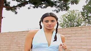 Slender Pigtail Teen Bangs Stranger and Craves Every Inch of His Shaft