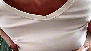 Wet t-shirt play with baby oil